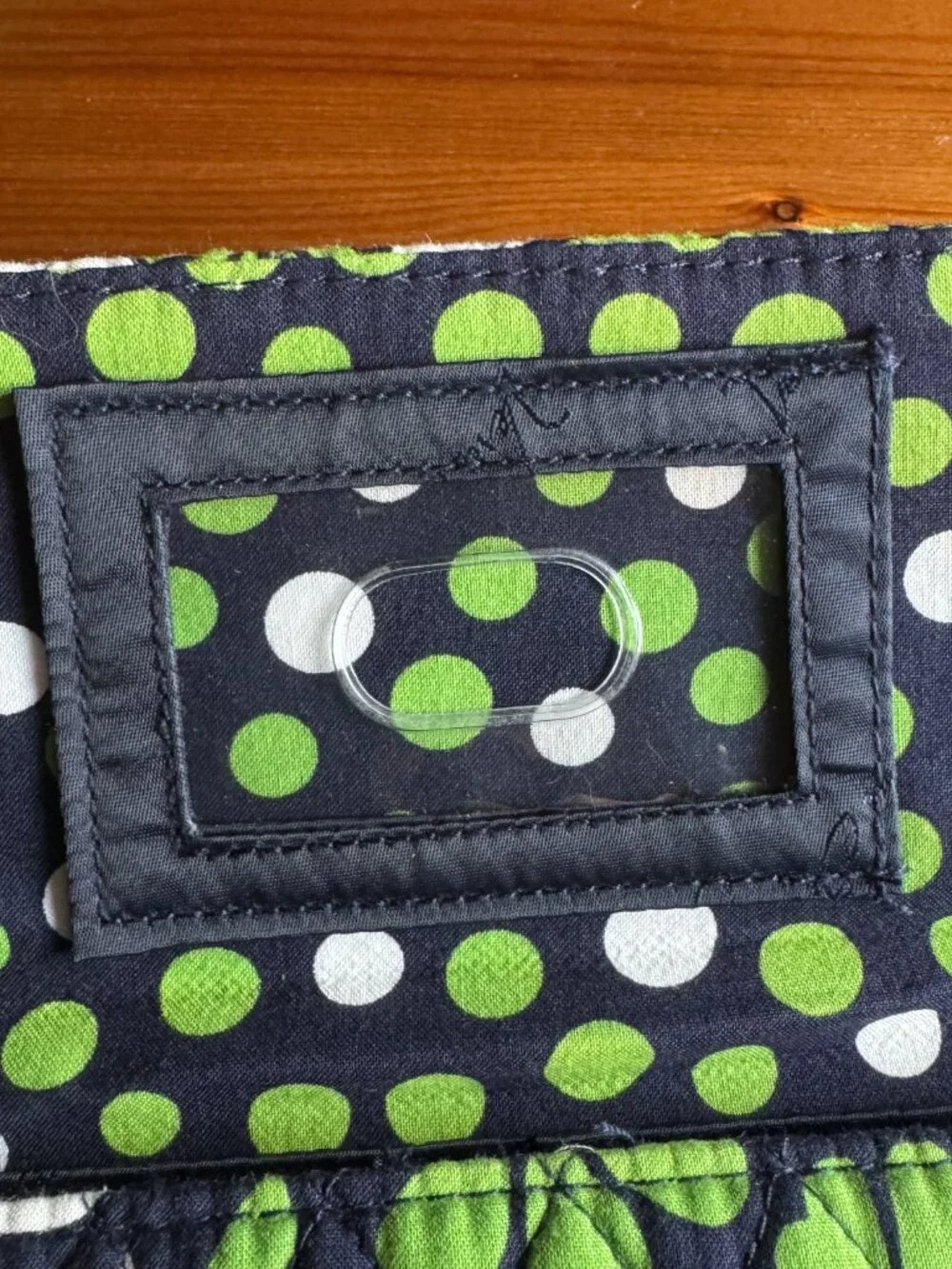 Vera Bradley Lucky You Trifold Magnetic Closure Wallet Green Navy Print Floral
